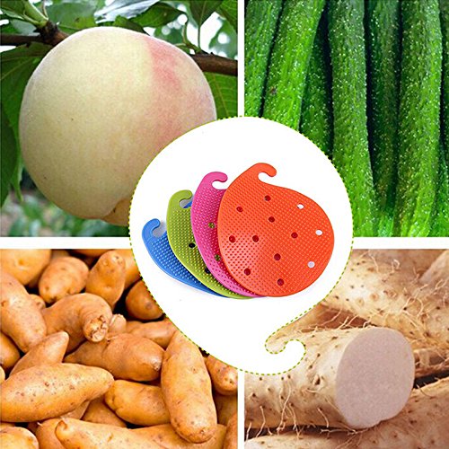 Vegetable Scrubber Brush, Windspeed Silicone Fruit and Vegetable Scrubber/ Potato Scrubber/Carrot Brush/Trivet, 4 pcs Kitchen Cleaning Tool