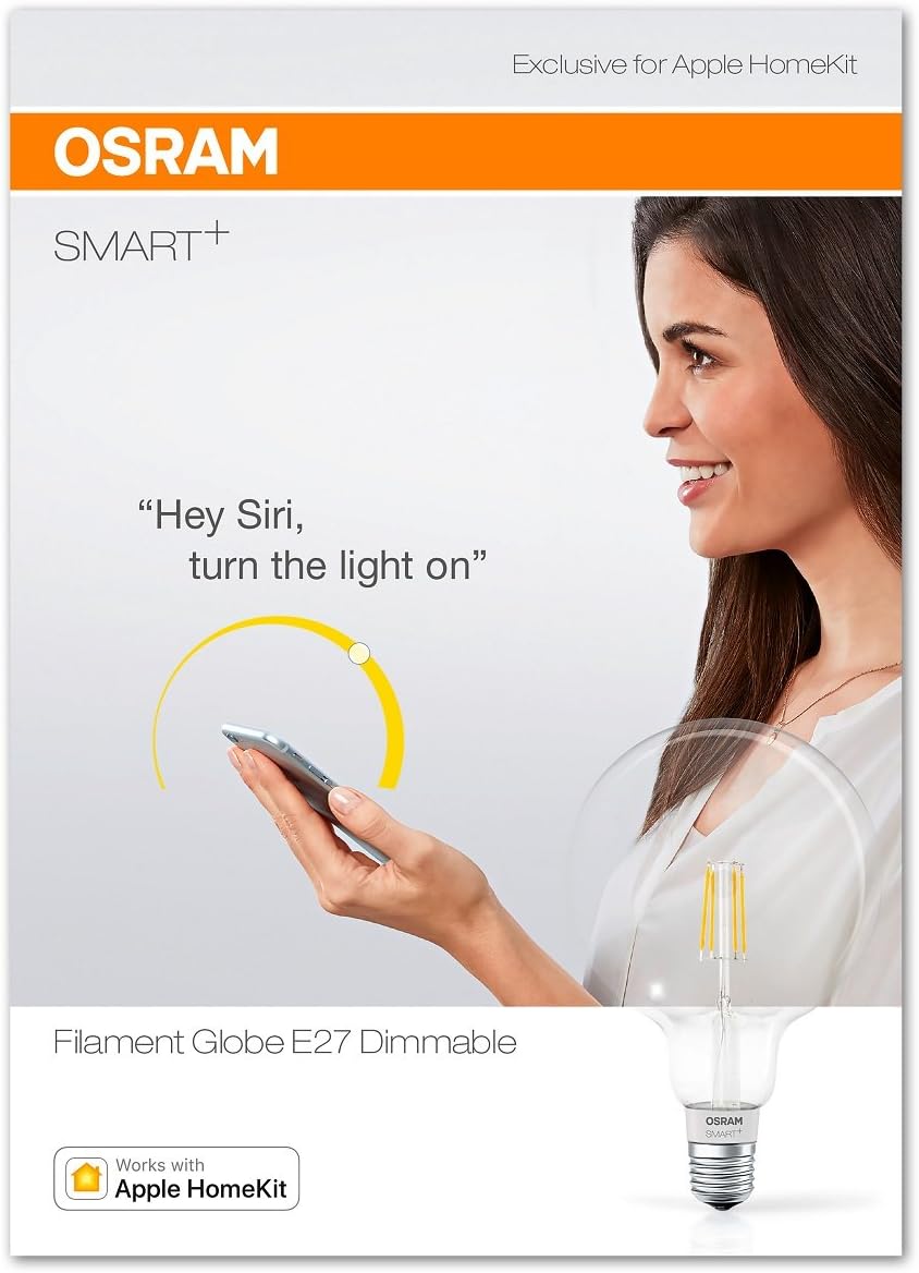 OSRAM Smart+ LED Filament Globe, Bluetooth Lamp with E27 Socket, Dimmable, 50 W Replacement, Warm White - Image 5