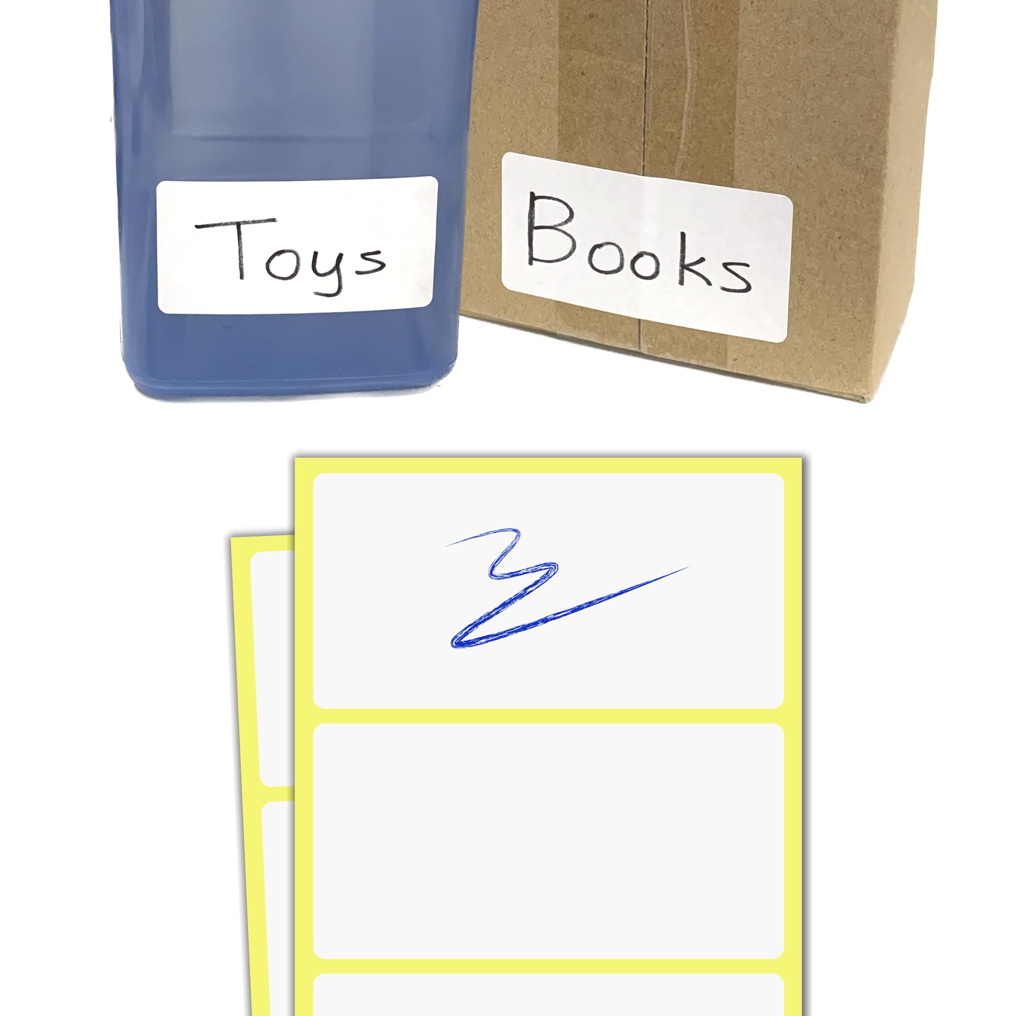 200 Pack, 80 x 40 mm - Large Sticky Labels Stickers, Matte White