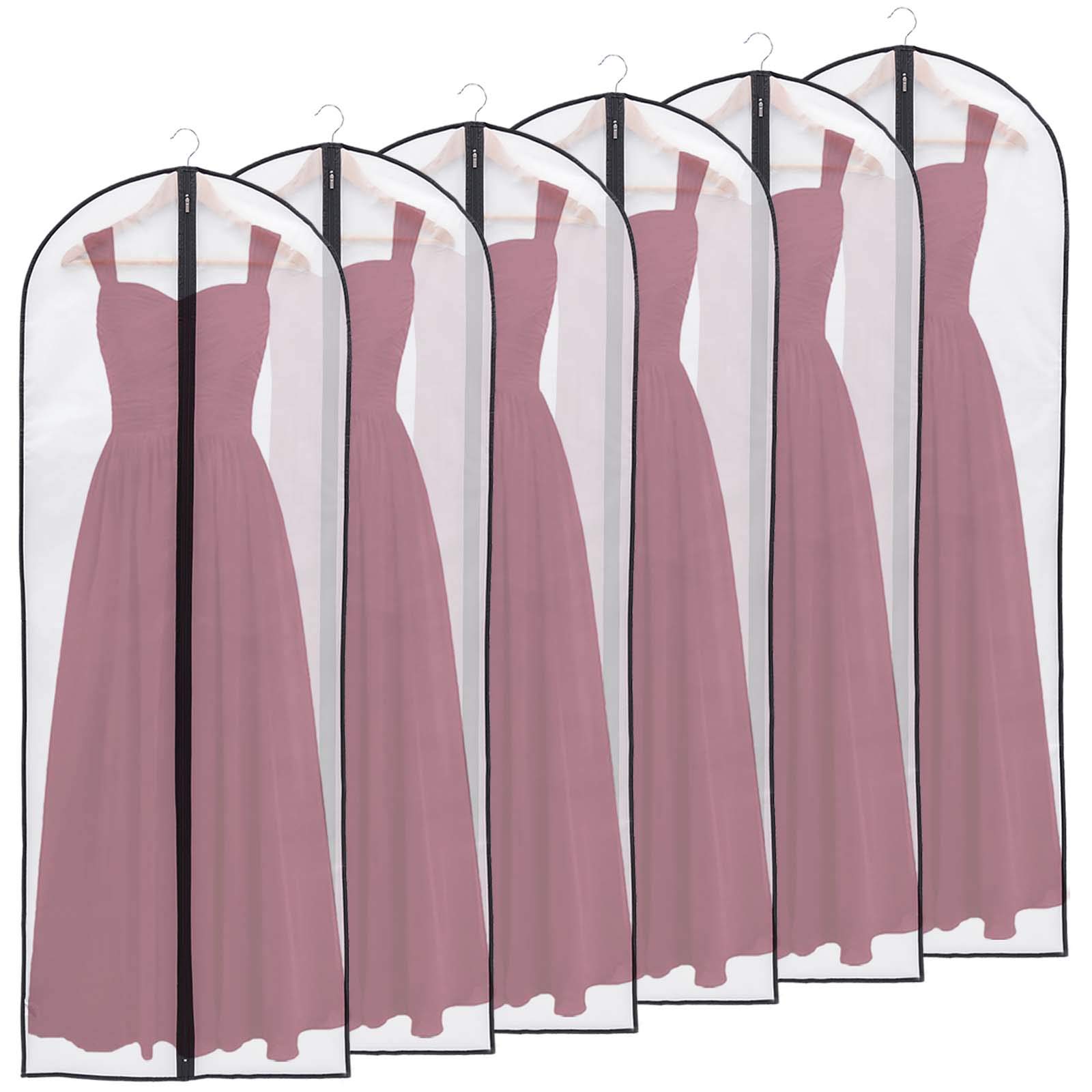 Niviy Long Garment Covers - 6pcs Dustproof & Waterproof Suit Bags with Zip - 60 * 160cm