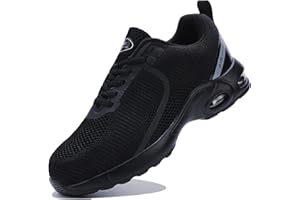 LIANGGO Steel Toe Shoes for Women Safety Work Sneakers Lightweight Comfortable Slip Resistant Shoes