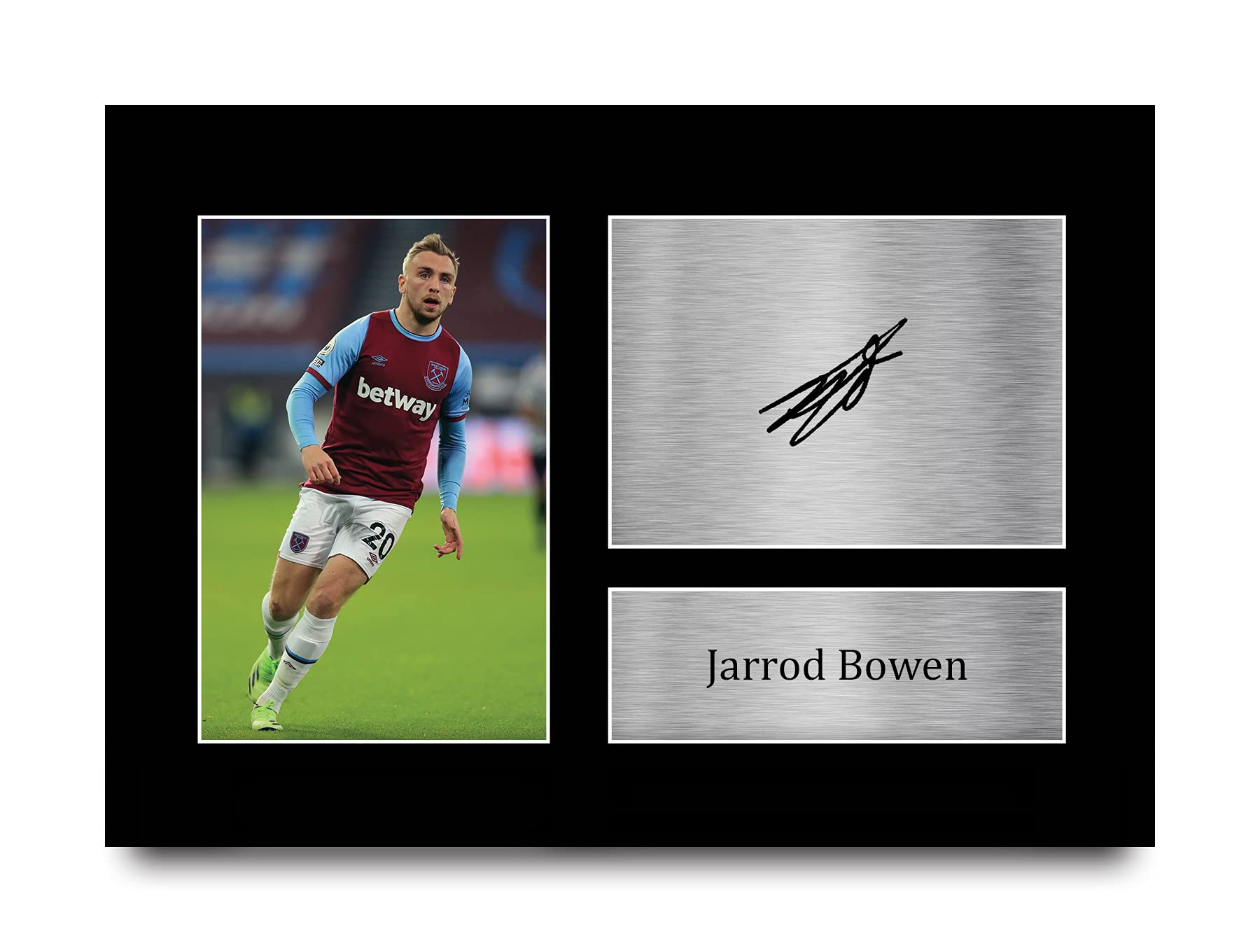 HWC Trading A4 Jarrod Bowen West Ham United Gifts Printed Signed Autograph Picture for Football Fans and Supporters