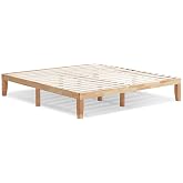 KOMFOTT 14 Inches Wood Platform Bed Frame King Size, Wooden Mattress Foundation with Rubber Wood Frame, Strong Wooden Slats Support, No Box Spring Needed, Bed Frame (Natural)