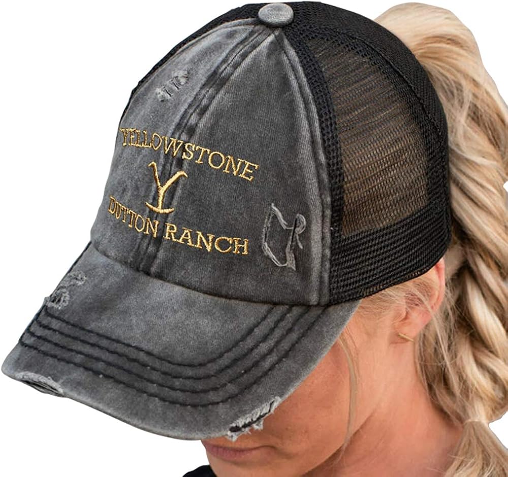 Women Yellowstone Dutton Ranch Baseball Cap CrissCross Hollow Out Mesh