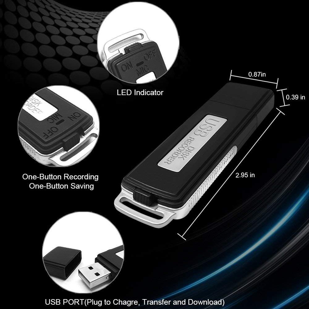 Mini Voice Recorder,Lgsixe 16GB Small USB Recording Compatible with