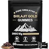 Tideon Shilajit Gummies for Men & Women, Rich in Ashwagandha Gaulshura Fulvic Acid 85 Micronutrients, No Added Sugar Non-GMO 100% Natural Organic, Energy Support & Overall Health, 80 Gummies