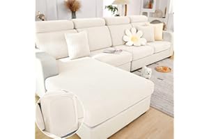 Jejiakell Universal Wear-Resistant Sofa Cover, 360° Sofa Cushions Cover Tear Stain Resistant Slipcover High Stretch Elastic & Anti-Slip Spandex Protector (B Starlink - White, One seat Cover)