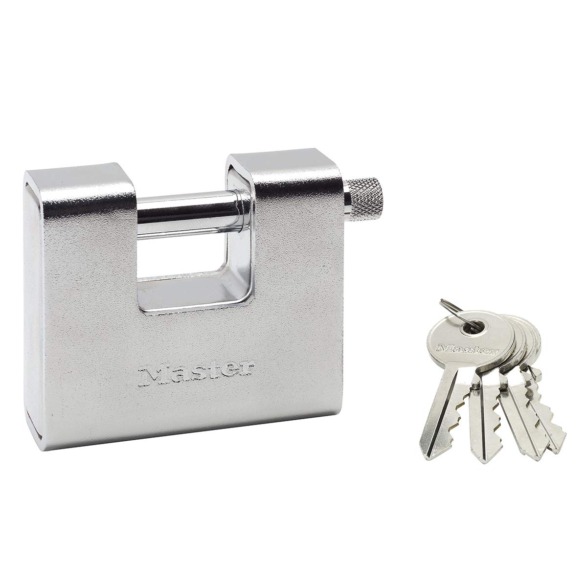 Master Lock 680EURD Rectangular Zinc Padlock with Key, Grey, 8 x 9,5 x 2,9 cm