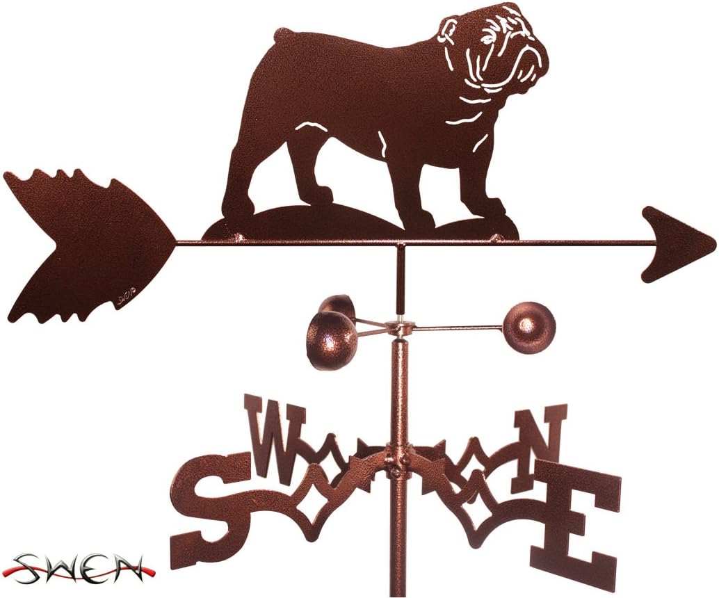Weathervanes - SWEN Products Hand Made English Bulldog Dog Side Mount Weathervane ~New~