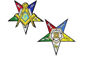 HIESPU STORE 2 pcs set Masonic Order of The Eastern Star Embroidered Iron On Patches