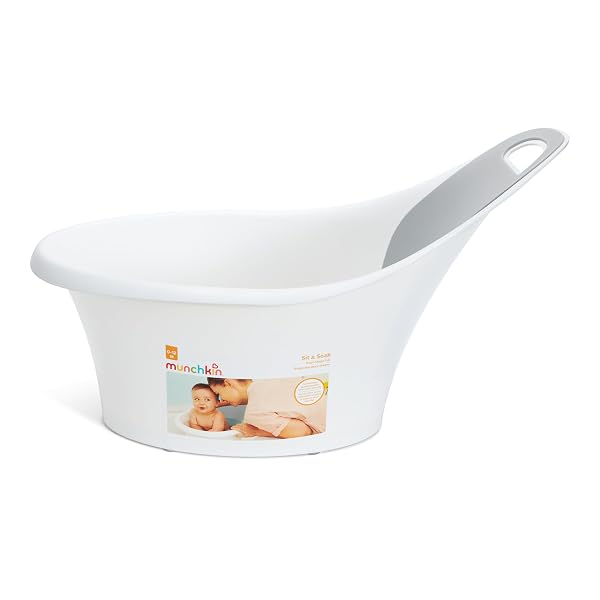 MUNCHKIN® SIT & SOAK™ BABY BATH TUB, 0-12 MONTHS, WHITE, 25 X 16.25 X 15 INCH
