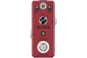 Rowin Polyphonic Octave Guitar Effects Pedal Pure Octopus Digital Mini Single Effect for Electric Guitar and Bass with True Bypass 11 Different Octave Modes LEF-3806