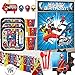 Power Rangers Ninja Steel Deluxe MEGA Birthday Party Supply Pack For 16 With Dessert Plates, Napkins, Cups, Tablecover, Candle, Scene Setter, Cutlery, and Exclusive Pin By Another Dream!