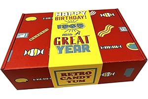 RETRO CANDY YUM ~ 1965 60th Birthday Nostalgic Candy Gift Basket Box Assortment from Childhood for 60 Year Old Woman or Man Born 1965 Jr