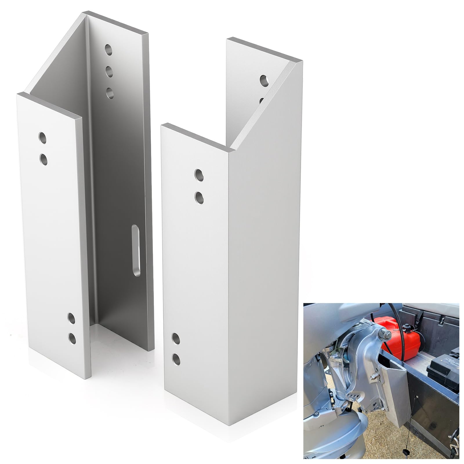 Photo 1 of ElaraBerry Fixed Jack Plate 4 Inch Setback Durable Aluminum Boat Jack Plate for Outboard Motor Height Adjustment Improved Performance and Control Corrosion Resistant and high Load-Bearing Capacity