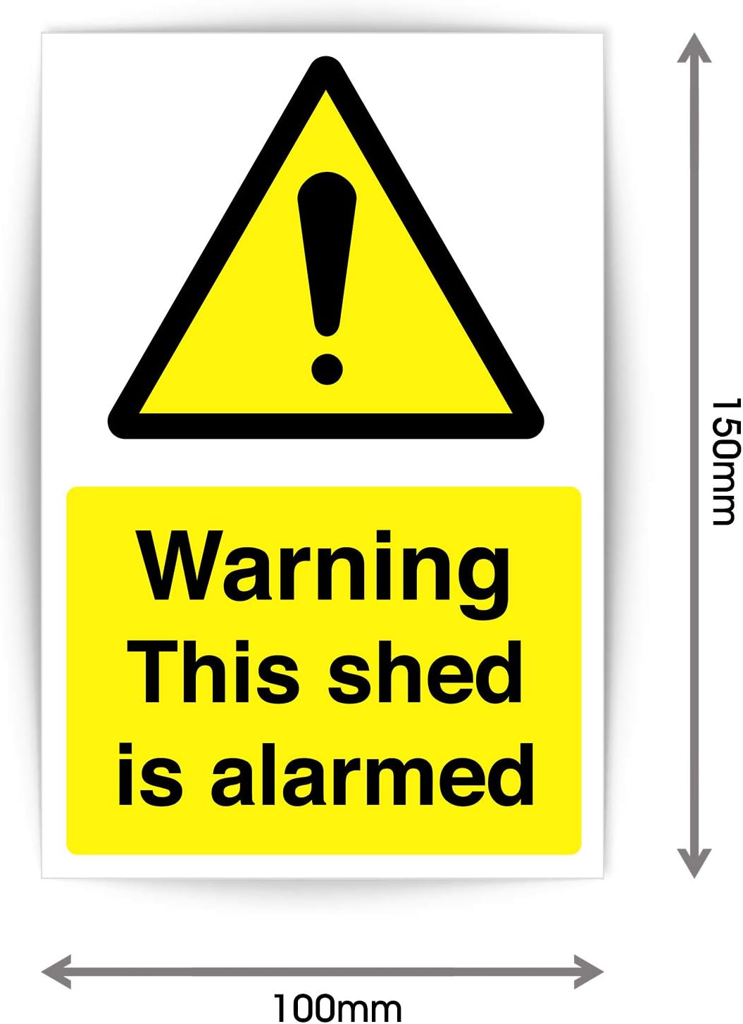 Pack of 2 Shed Alarm Sign (100 x 150 mm) Waterproof Stickers Shed Alarmed Sign Self Adhesive, White, 100 x150 mm - Image 4