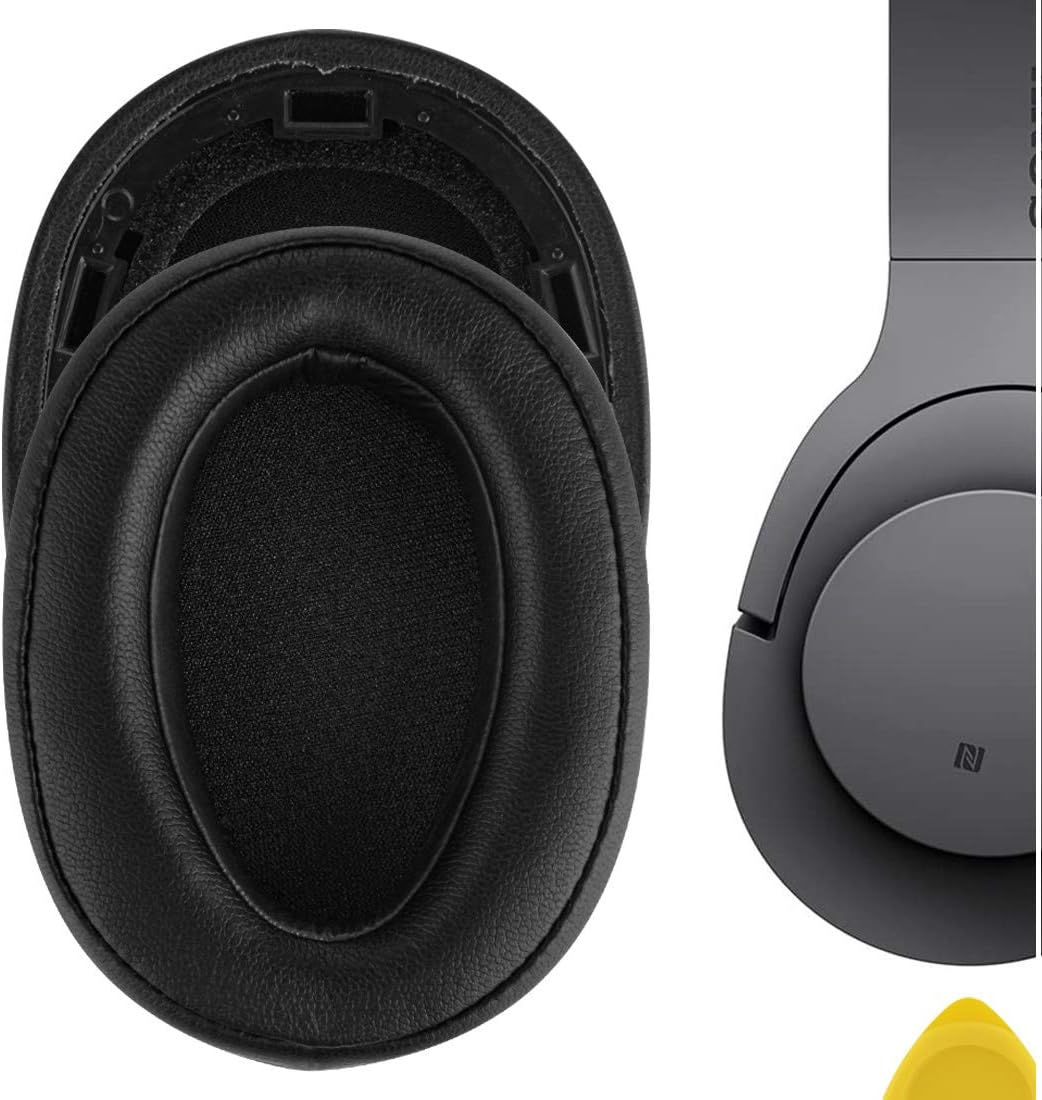 Geekria Replacement Ear Pads for Sony MDR-100ABN, WH-H900N Headphones Ear Cushions, Repair Parts with Video Guide (Black)