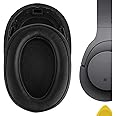 Geekria QuickFit Replacement Ear Pads & Cushions for Sony MDR-100ABN & WH-H900N Headphones - Headset Earpads, Ear Cups Cover Repair Parts (Black)