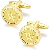 GWD Initial Cufflinks for Men Classic Cuff links Mens Letter Shirts CuffLinks Wedding Gift