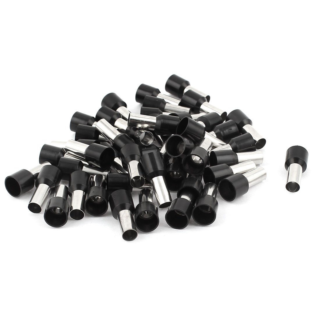sourcing map 50 Pcs 16mm2 Crimp Terminal Bootlace Ferrule Connector Black