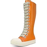 IMPREMEY Womens Knee-High School Bicycling Boots Thick Laces Comfort Platform Walking Boots with Zipper Campus Campaigns Boots