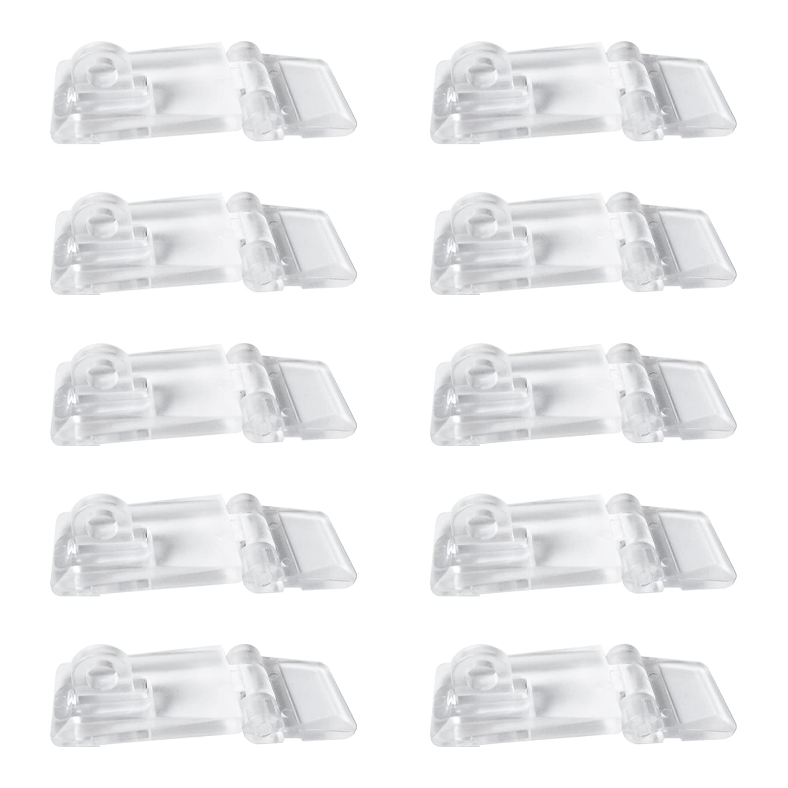 INCREWAY Acrylic Hinge Hasp,10Pcs 25 * 55mm Crystal Clear Mini Hinge Latch Hasp Lock,Transparent Plastic Hinge Latch Buckle for Door Gift Box