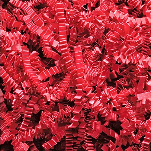 Box.it.pack.it Shredded Crinkle ZigZag Kraft Paper, Red, 500g