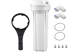 Geekpure Filter Housing for RO System (White Color) - Fit for 2.5" x 10" Filters - 1/4" Thread Inlet/Outlet