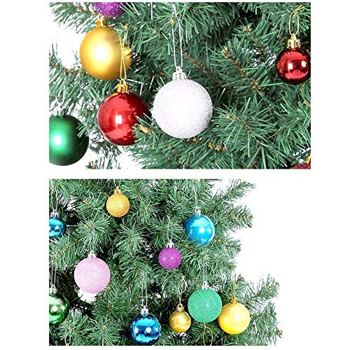 TangTanger Christmas Ball Assorted Pendant Shatterproof Ball Ornament Set Seasonal Holiday Wedding Party Decorations(24 pcs, 3 cm) (Red)