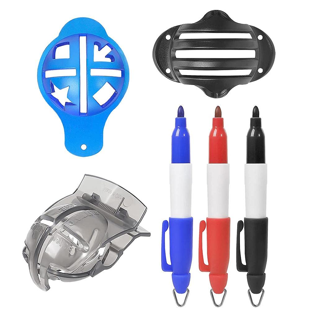 Hosuho Ball Line Marker Ball Line Liner 3 Pack Ball Marker Line Drawing Tool with 3 Pieces Ball Marker Pen,Golf Accessories
