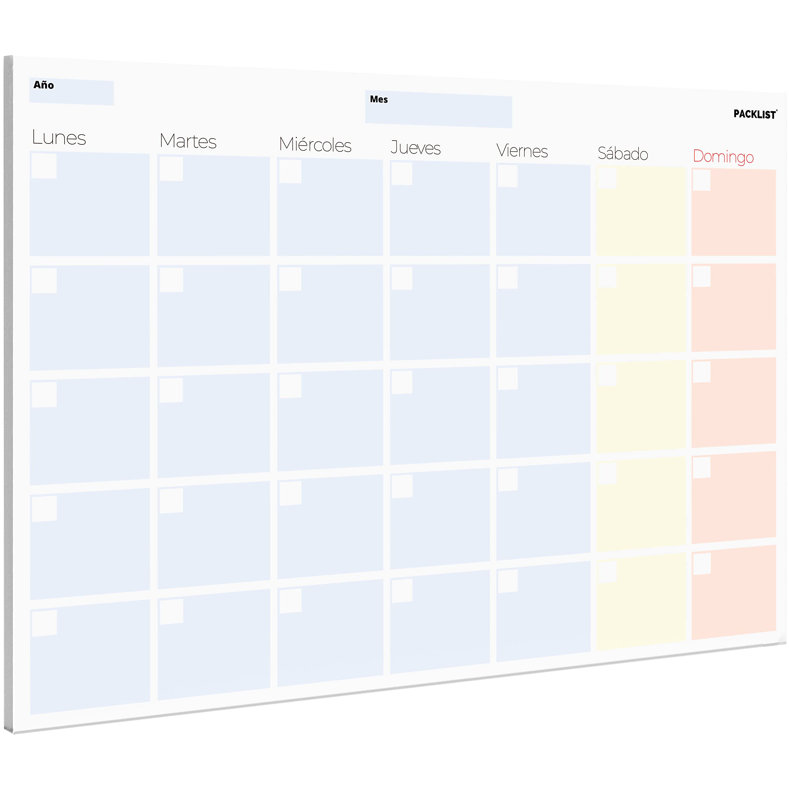 PACKLIST Monthly Planner Minimalist UK (Monthly Planner | A4 Spanish)