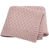 Neiwech Baby Blanket Boy Girl Knit Soft Swaddle Receiving Blankets for Newborn Nursery Infant Crib Stroller Pink 30 x 40 Inch