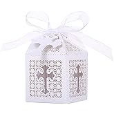 LEMESO Favor Boxes, 2x2x2in Small Gift Boxes for Presents, Party Wedding Favors Boxes with Ribbon, Mini Candy Boxes for Event Bridal Shower Anniversary Birthday Christmas