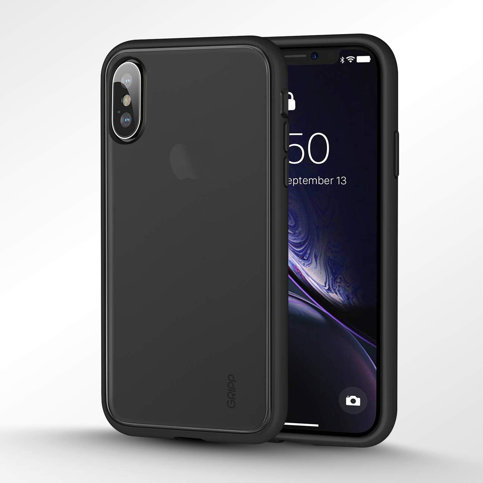 GRIPP® Amaze Back Case Compatible with Apple iPhone Xs MAX 6.5 inch Scratch Resistance PC Shield with Tough Bumper Drop Tested Total Protection Back Cover - Black