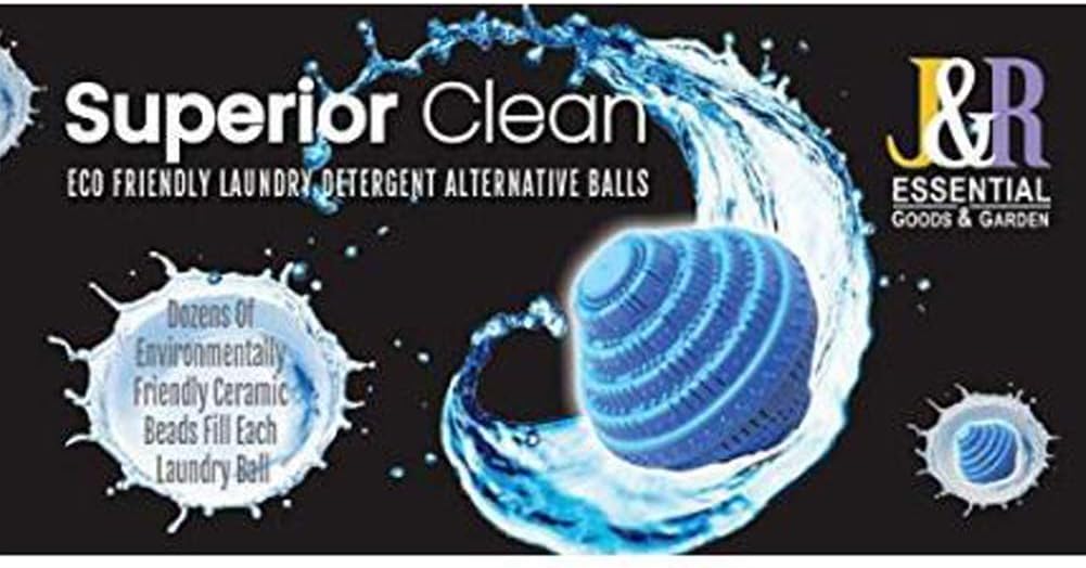 J&R ESSENTIAL  Environmentally friendly non-chemical detergent laundry ball, pure natural alternative detergent, can be washed up to 1000 times, 2 piece set: Health & Personal Care
