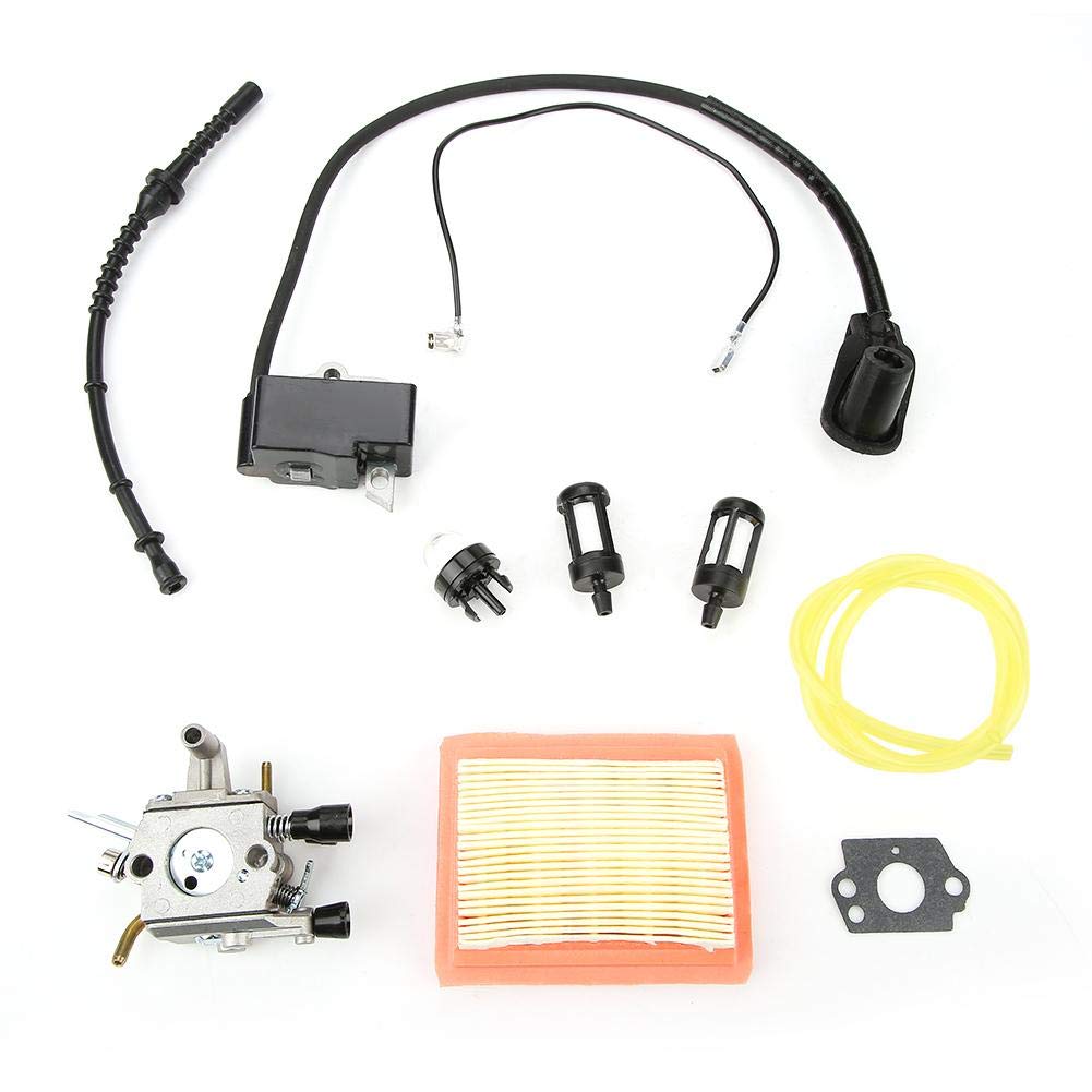 Diyeeni Carburetor Set,Carburetor + Ignition Coil + Air Filters,Carburetor Filter Ignition Coil for Brush Cutter,Carburetor Replacement Kit for STIHL FS120 120r FS200 FS250 FS300 FS350