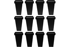 12 Pcs Black Plastic Flower Buckets for Wedding Flower Display - Modern Rectangular Design for DIY Floral Arrangements, Ideal