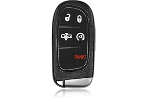 Keylessbest Key Fob Remote Replacement for 2017 2018 2019 Ram 1500 2500 3500 5 Buttons 433MHz GQ4-54T,Black