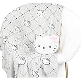 Jay Franco Hello Kitty Nogginz Set - 40 x 50 Inch Lightweight Travel Throw Blanket & Pillow - Super Soft Pink Bow 2 Piece Bedding Set