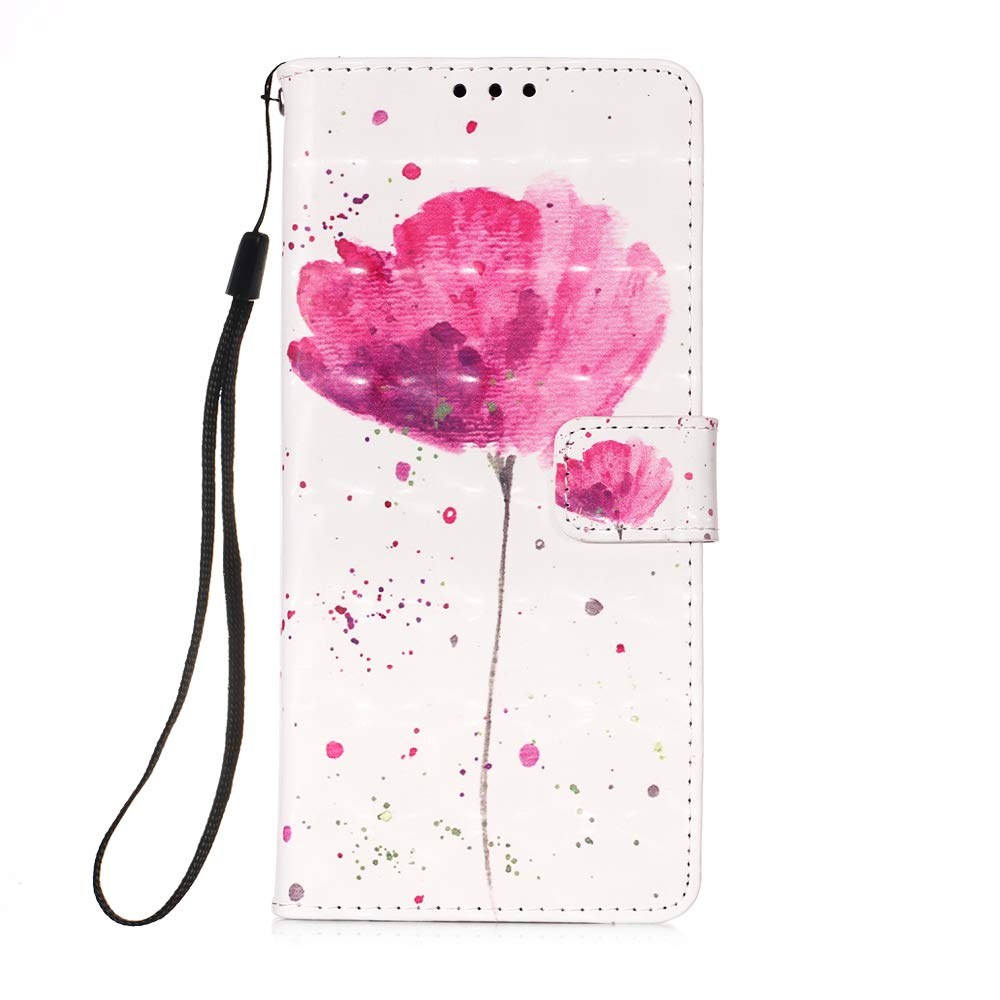 iPhone 14 Case Leather, Shockproof Full Protection Book Design Wallet Flip Folio Cover With [Magnetic Closure] and [Kickstand] Phone Cases for iPhone 14, Lotus