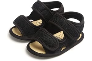 Sawimlgy Baby Girls Boys Sandals Summer Flowers Shoe Rubber Sole PU Leather Mesh Infant Toddler First Walkers Princess Dress Outdoor Shoes