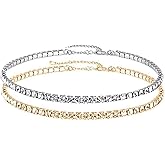 EFTOM 2pcs Diamond Choker Clear Crystal Women Rhinestone Necklace Sparkling Gift Jewelry