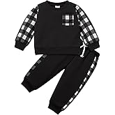 IBTOM CASTLE Toddler Baby Boy Fall Winter Clothes Color Block Long Sleeve Sweatshirts Tops and Pants Newborn Clothes Set