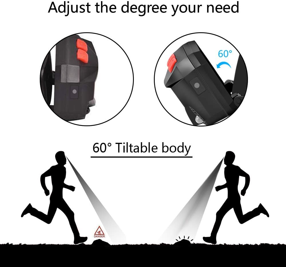 LED Rechargeable Headlamp, Headlights With 5 Lighting Modes, COB Enhanced USB Head Lamp/ 800Lumens Motion Sensor Head Lamp/ 200m Range, IP65 Waterproof Best For Running, Hiking 2Pack (Red) - - 