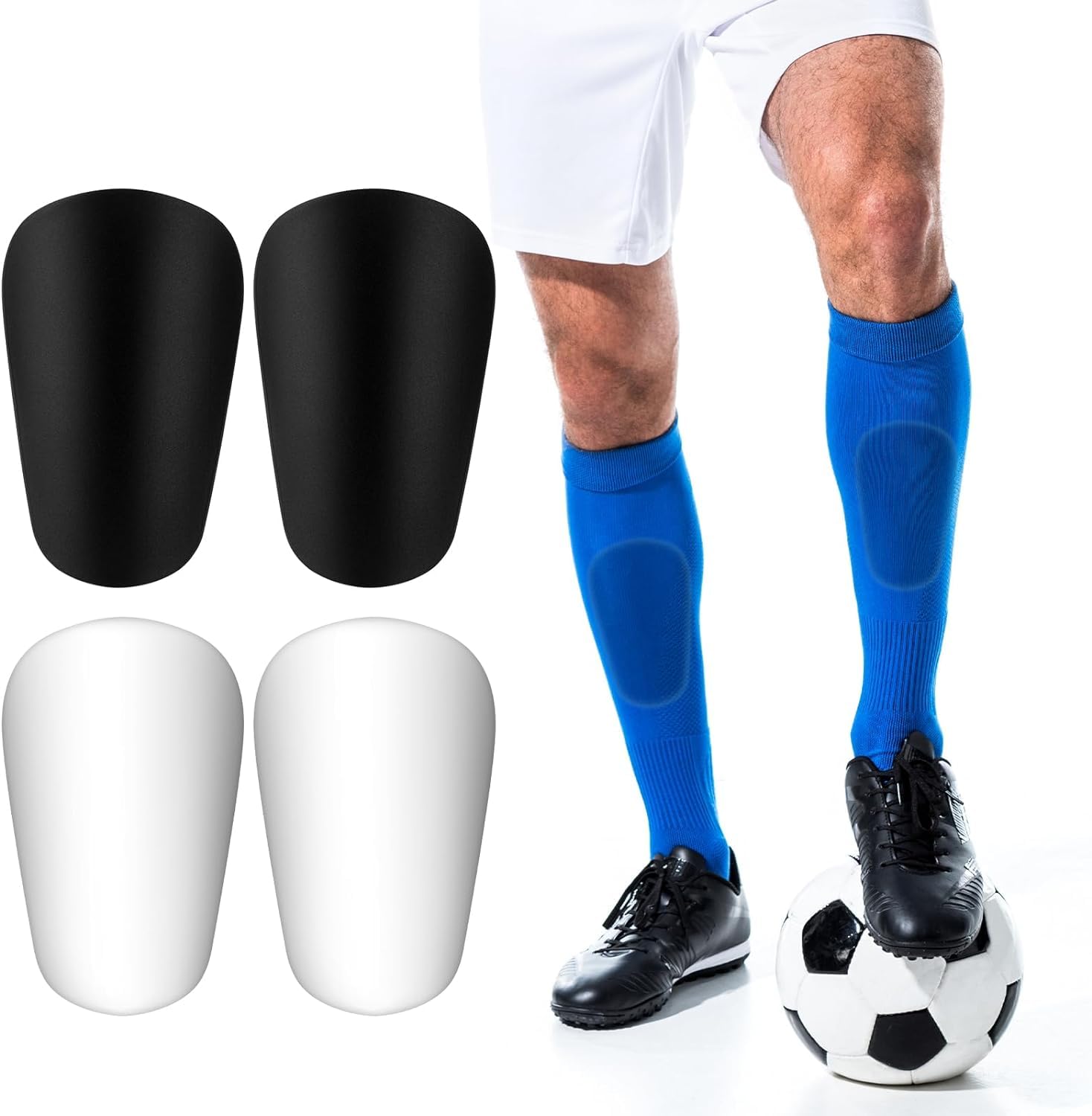 2 Pairs Shin Pads Boys Girls Adults Football Hockey Shin Pads,Mini Shin Guards Insert Chicken Leg Socks Pocket Ultra-Lightweight,Compact & Comfortable Football Training Equipment