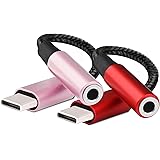 Kedoo USB C to 3.5mm Female Headphone Jack Adapter (2 Pack), Type C to Aux Audio Dongle Cable Cord Hi-Fi DAC Chip for Samsung