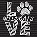 Love Wildcats Sparkly Clear Iron-on Rhinestone Crystal T-Shirt Transfer by JCS Rhinestones