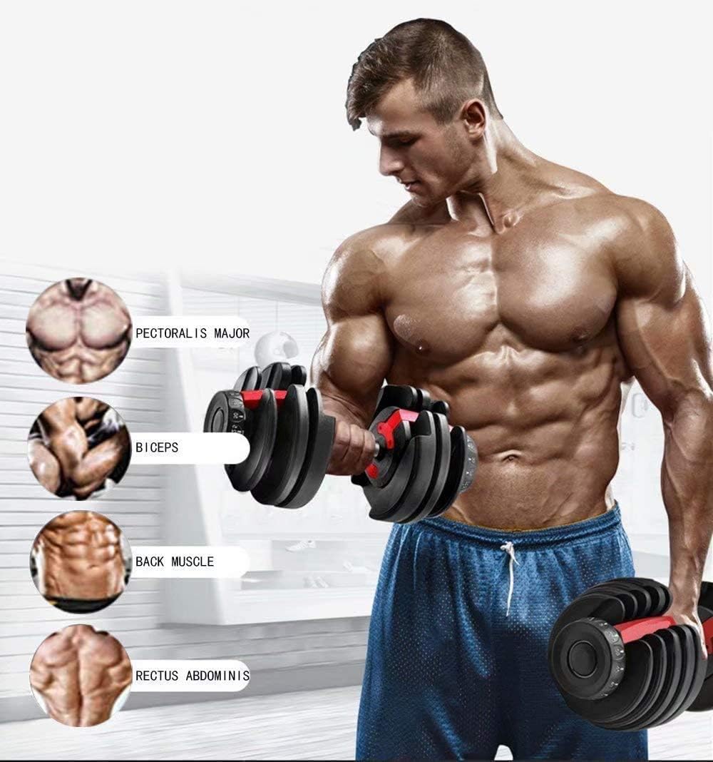 Fuxion Single Dumbbell 5 to 52.5 lbs 5 to 52 Adjustable Dumbell, Black : Garden & Outdoor