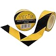 Viecam Black & Yellow Hazard Warning Safety Stripe Tape • 2 Inch x 100 Feet - Ideal for Walls, Floors, Pipes, and Equipment - Ensuring Safety and High Visibility