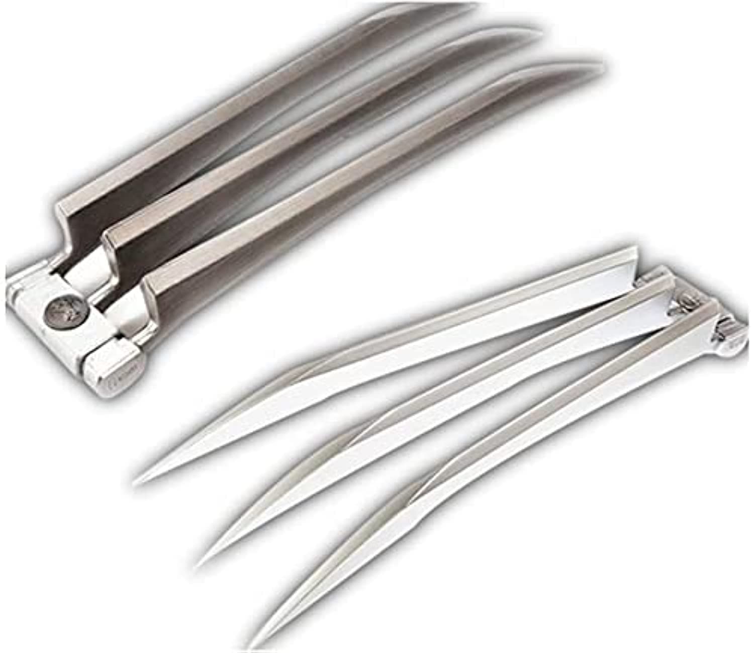 damdos 2PCS Wolve Halloween Cosplay Props One Pair Wolverine Claws Wolf Paws Blade Logan Costum ABS Palstics Birthdays Gifts Silver